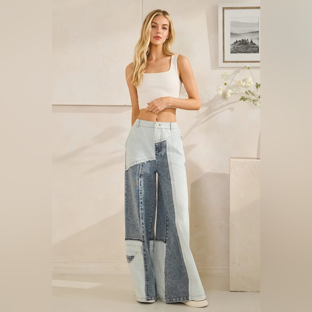 Oli & Hali Two-Tone Patchwork Jeans